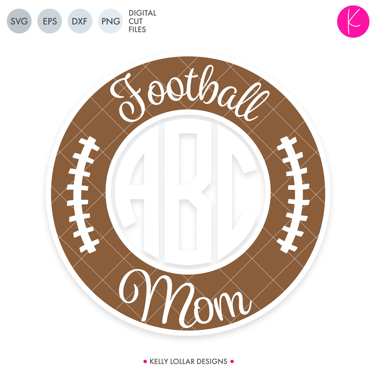 Football Mom Monogram Frame | SVG DXF EPS PNG Cut Files