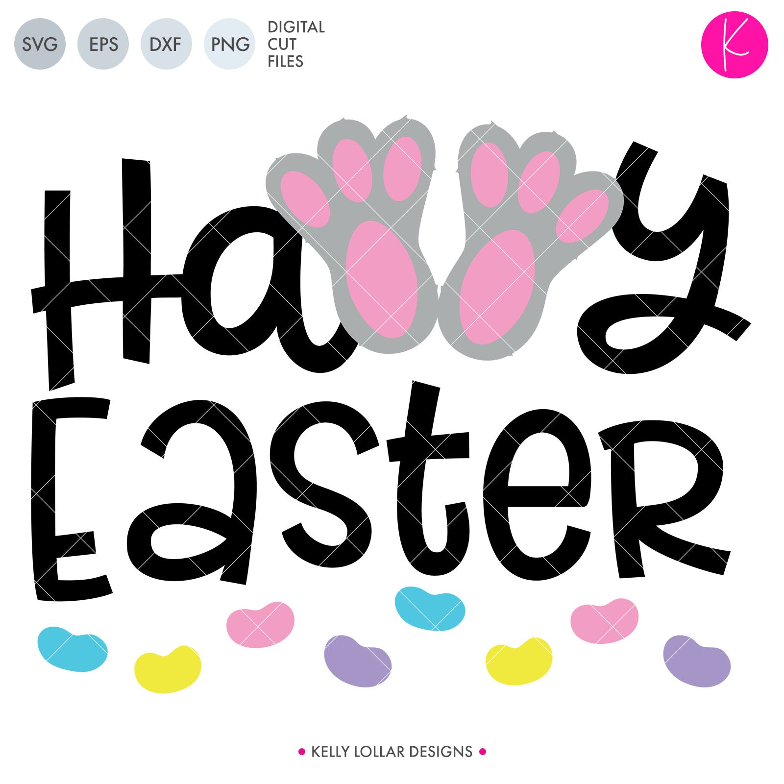 Happy Easter Bunny Feet | SVG DXF EPS PNG Cut Files