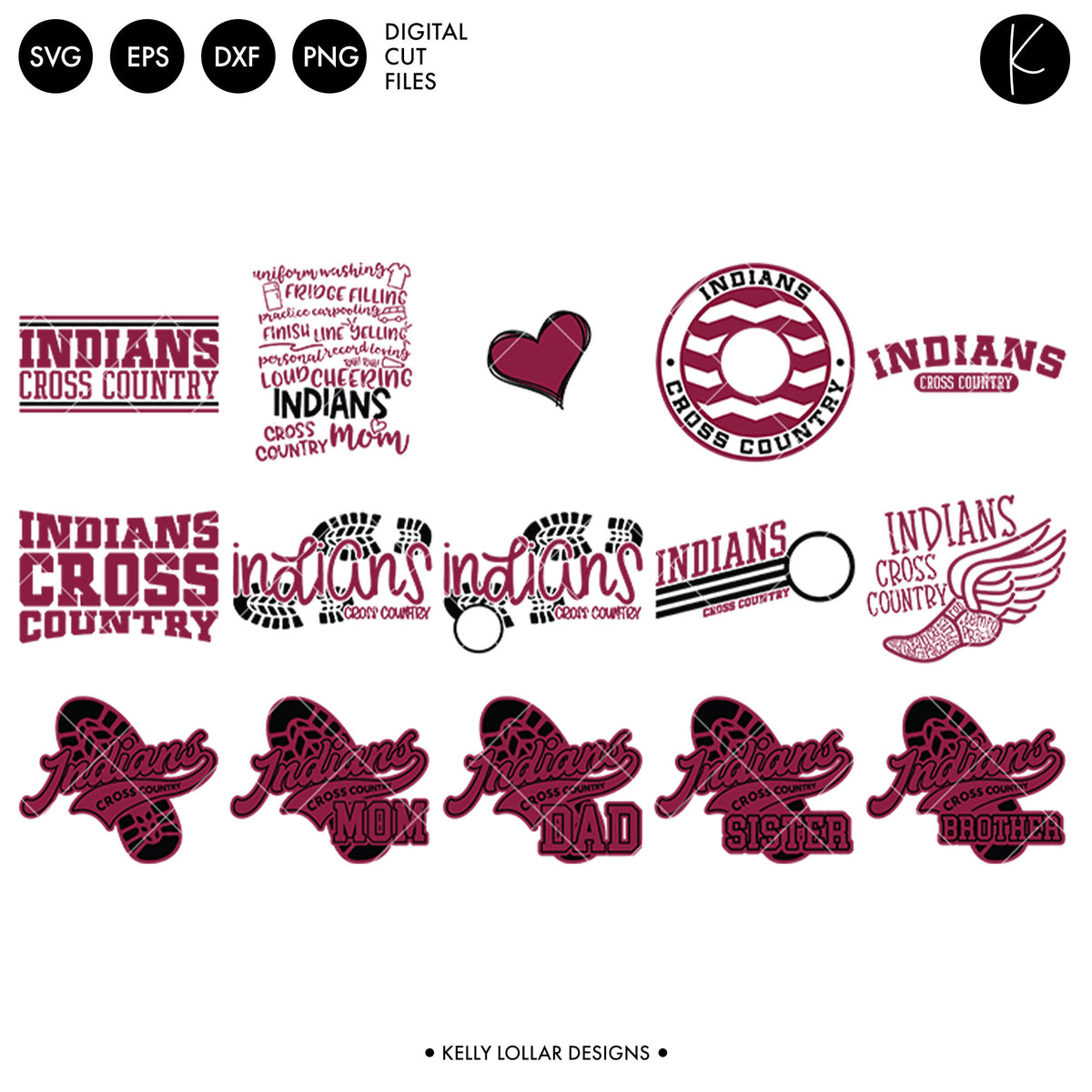 Indians Cross Country Bundle | SVG DXF EPS PNG Cut Files