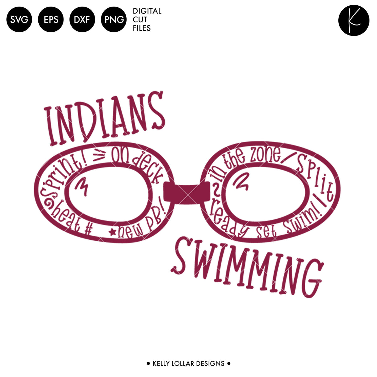 Indians Swim Bundle | SVG DXF EPS PNG Cut Files