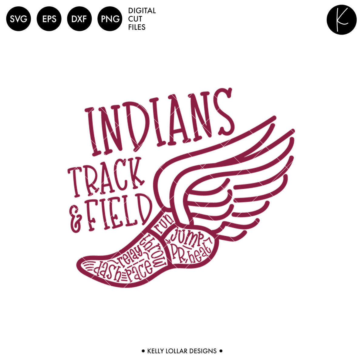 Indians Track &amp; Field Bundle | SVG DXF EPS PNG Cut Files