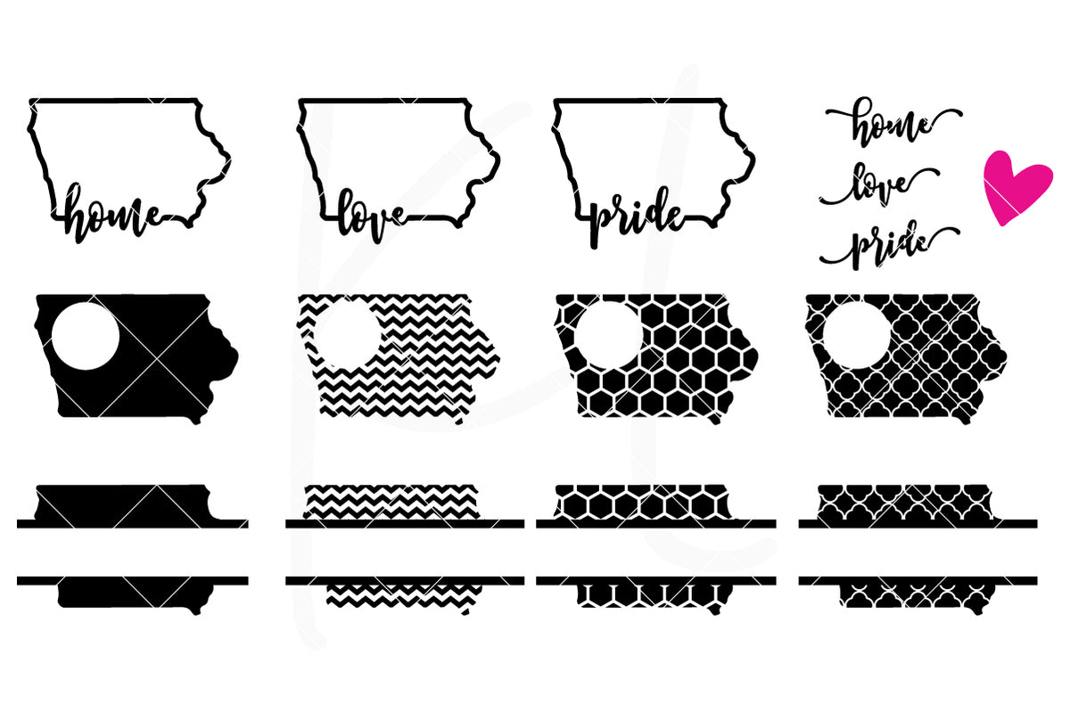 Iowa State Bundle | SVG DXF EPS PNG Cut Files