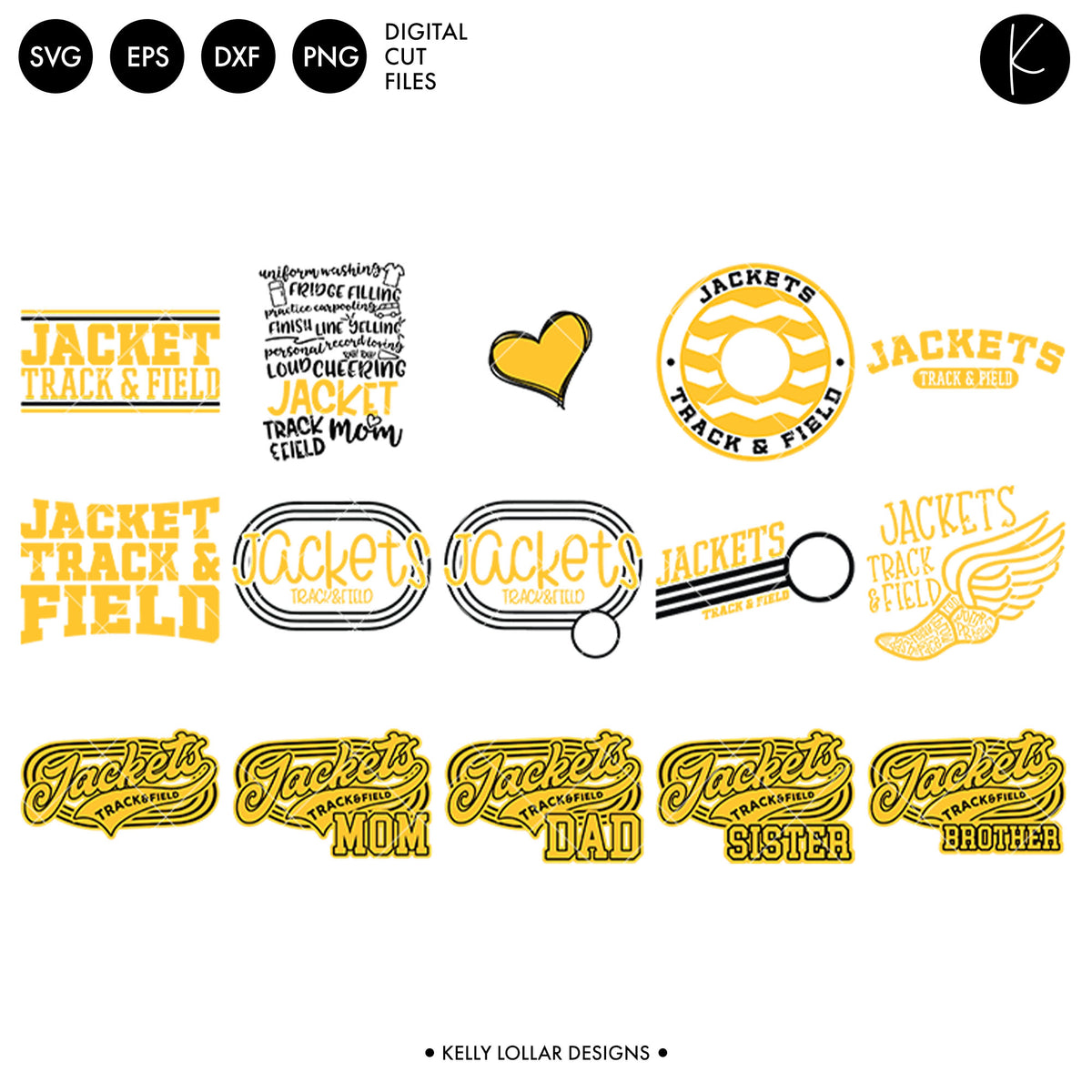 Jackets Track &amp; Field Bundle | SVG DXF EPS PNG Cut Files