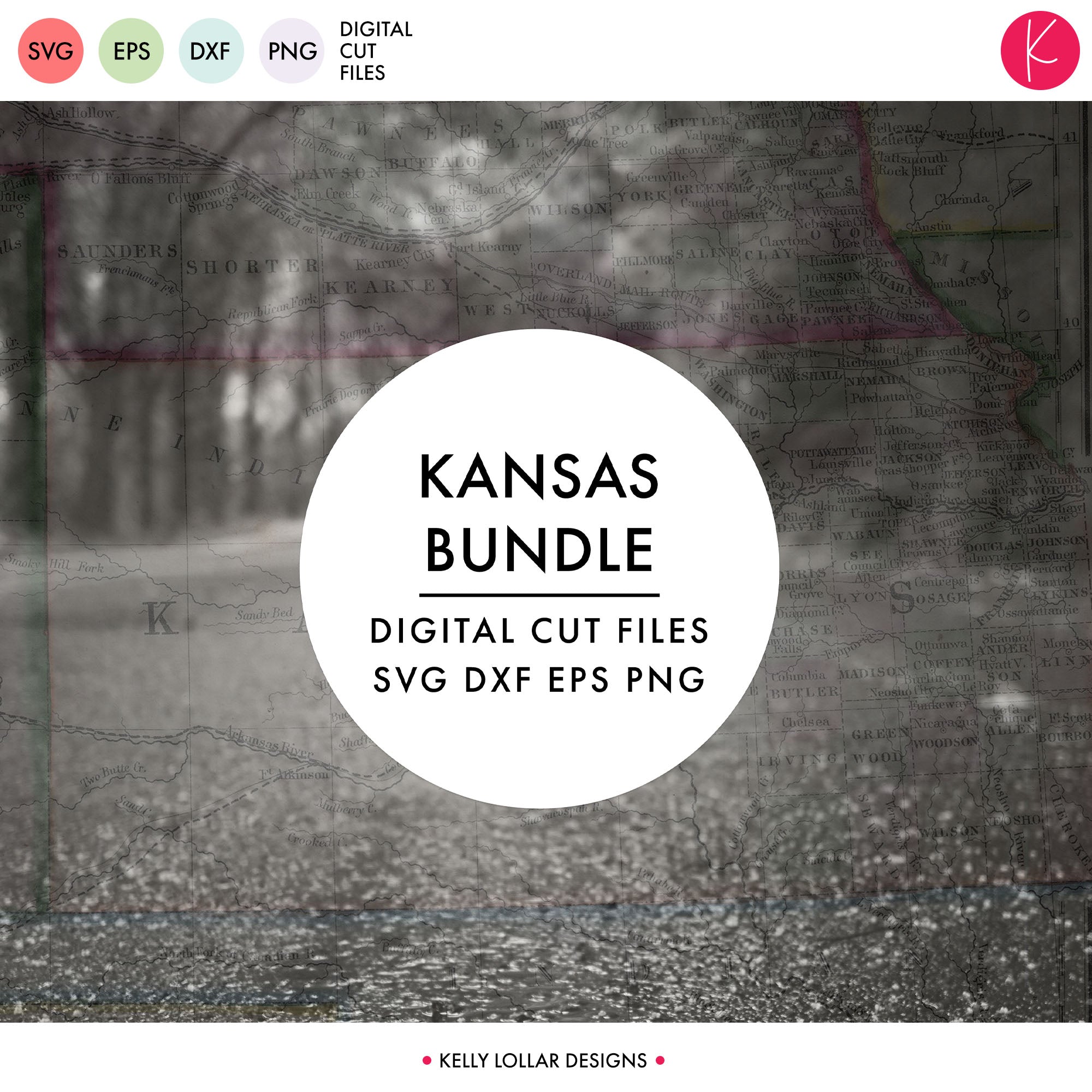 Kansas State Bundle | SVG DXF EPS PNG Cut Files
