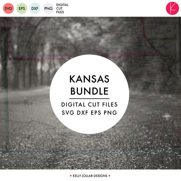 Kansas State Bundle | SVG DXF EPS PNG Cut Files - Kelly Lollar Designs