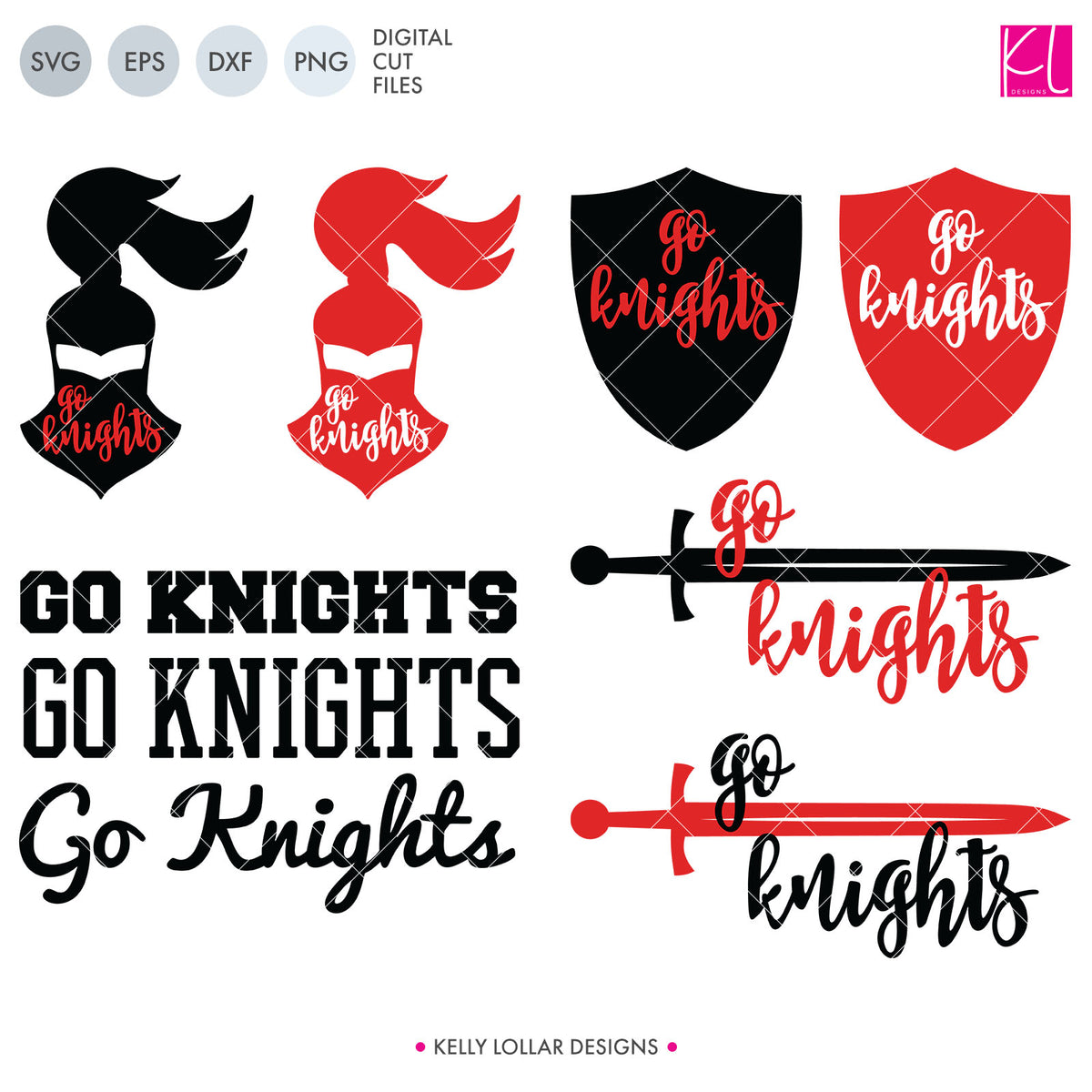 Knights Mascot Bundle | SVG DXF EPS PNG Cut Files