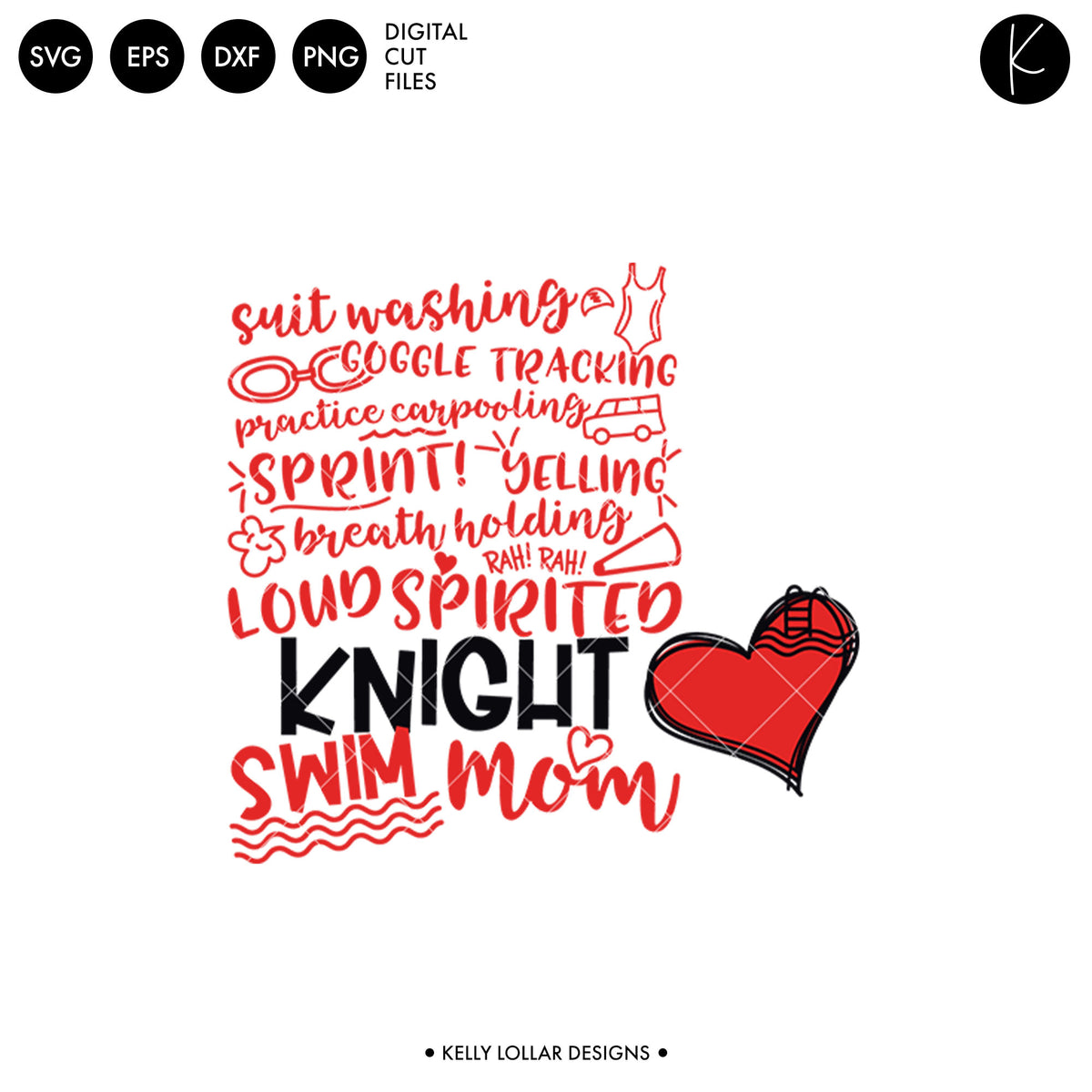 Knights Swim Bundle | SVG DXF EPS PNG Cut Files