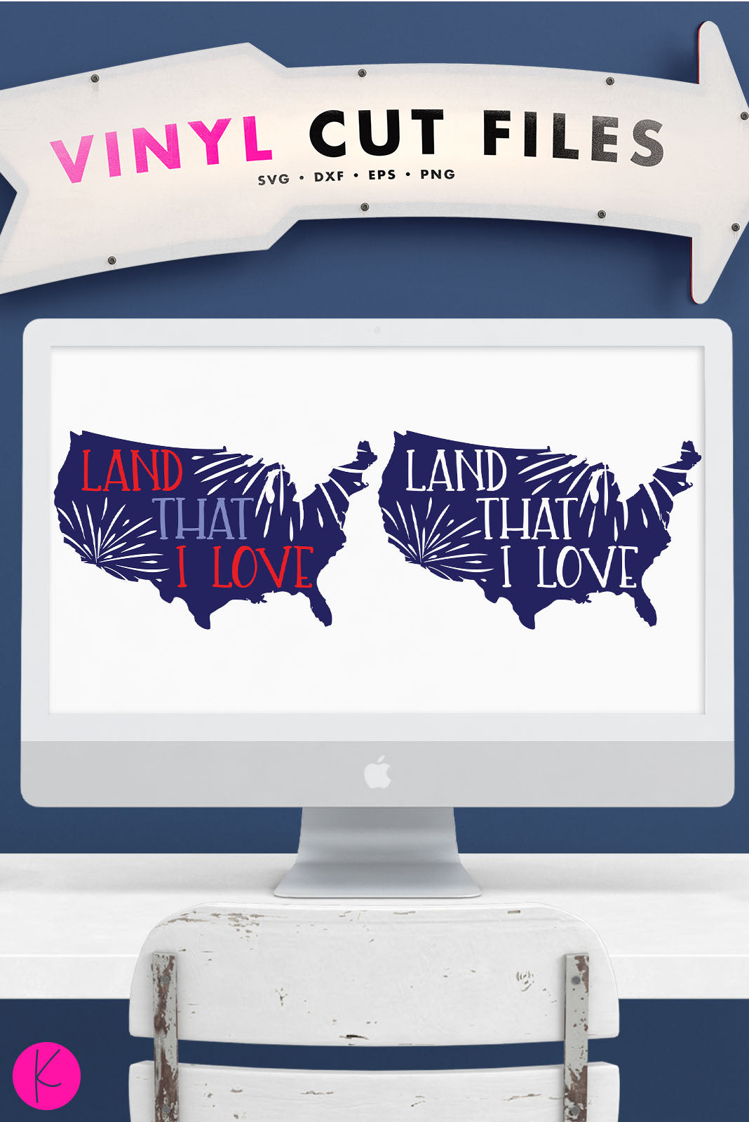 Land That I Love | SVG DXF EPS PNG Cut Files