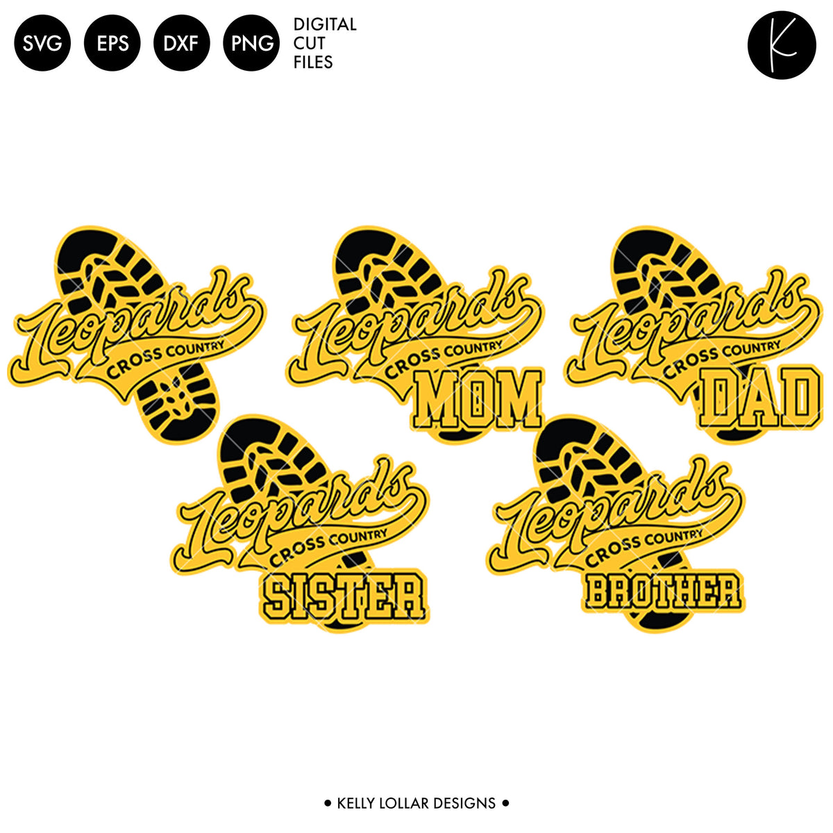 Leopards Cross Country Bundle | SVG DXF EPS PNG Cut Files