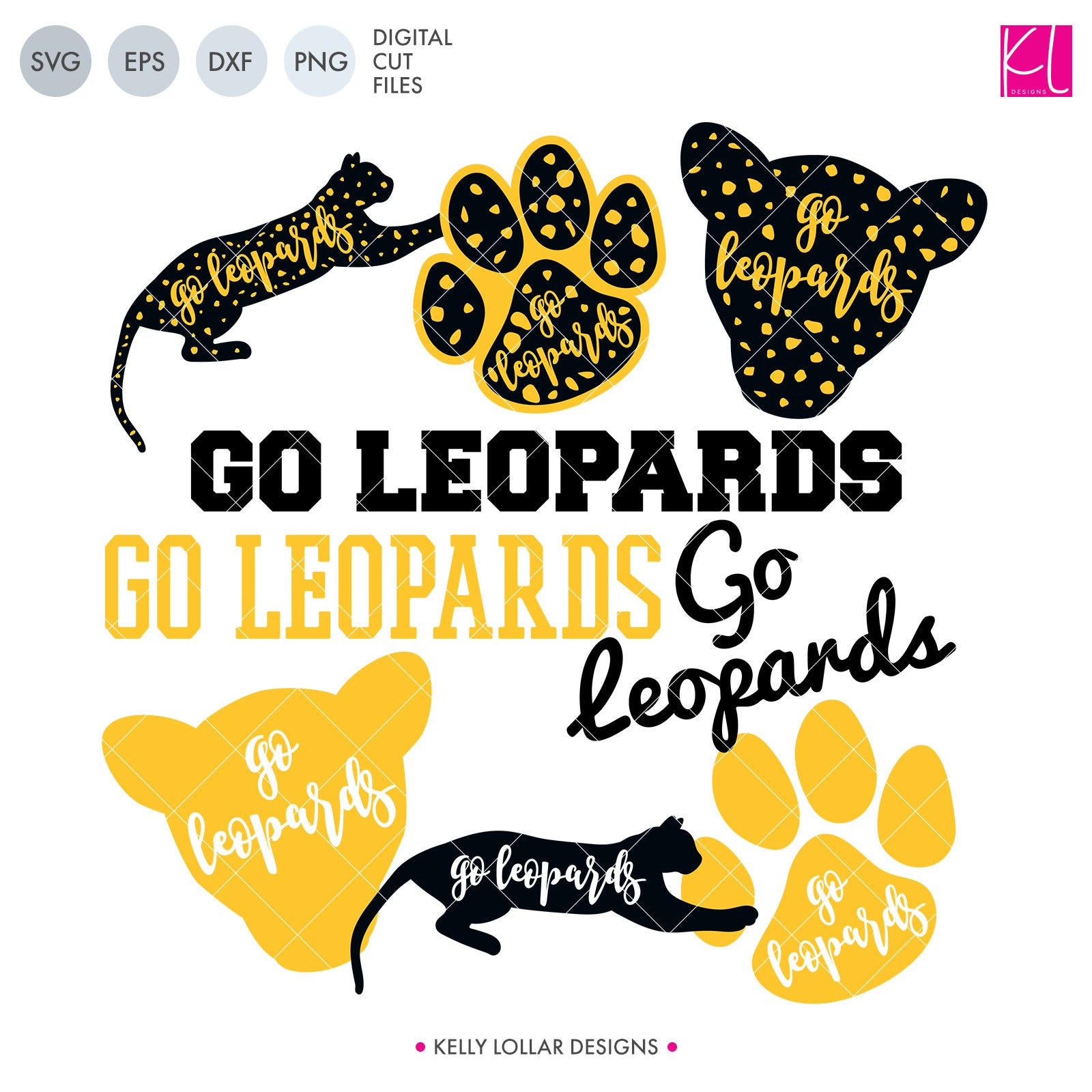 Warriors Gold School Mascot Leopard Cheetah Animal Print Svg 