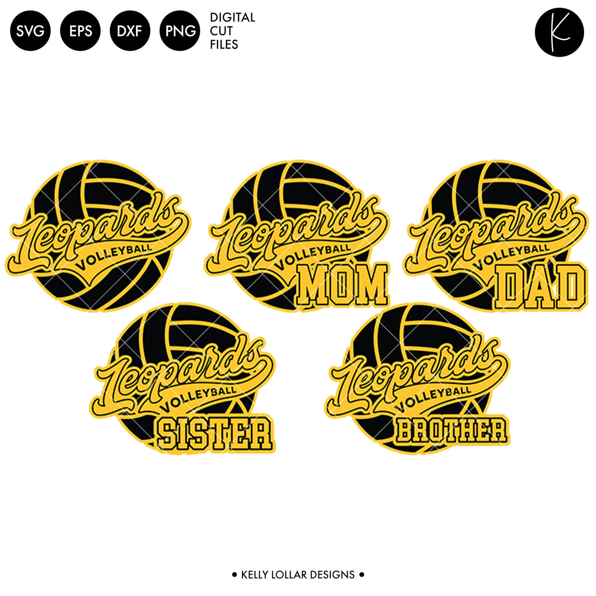 Leopards Volleyball Bundle | SVG DXF EPS PNG Cut Files