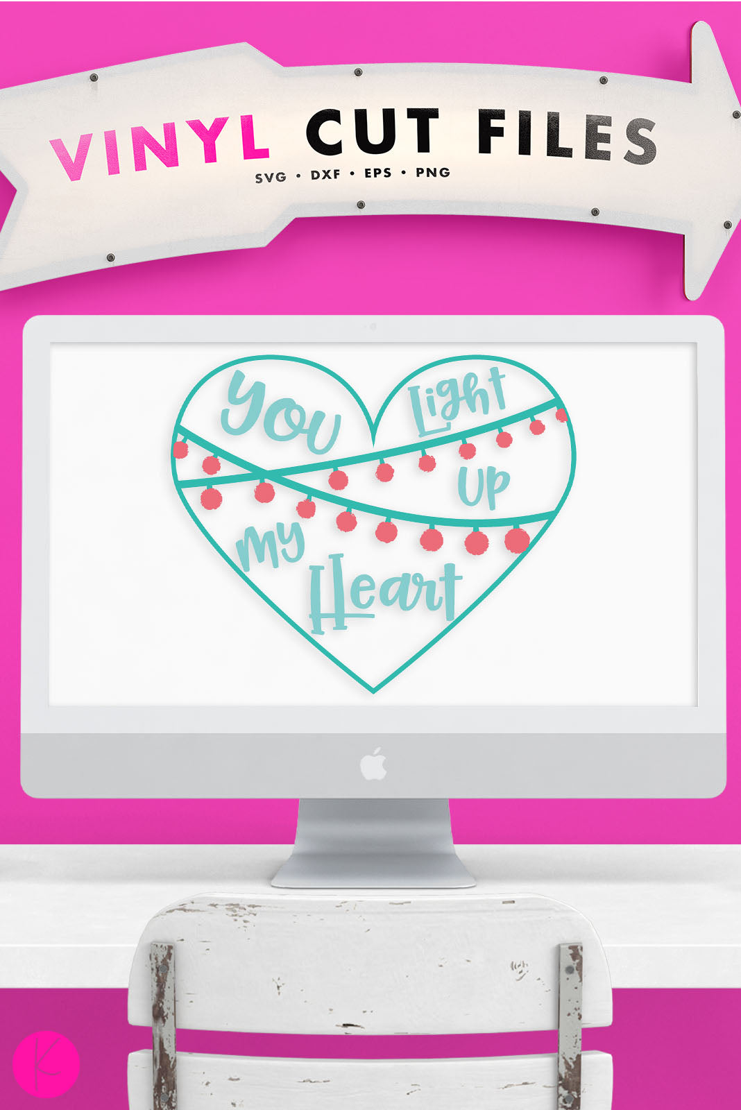 You Light Up My Heart | SVG DXF EPS PNG Cut Files