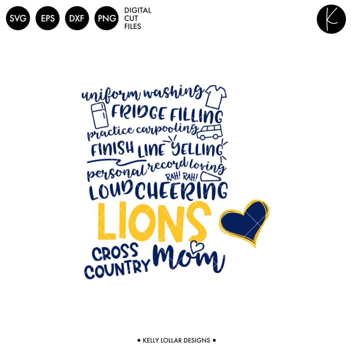 Lions Cross Country Bundle | SVG DXF EPS PNG Cut Files