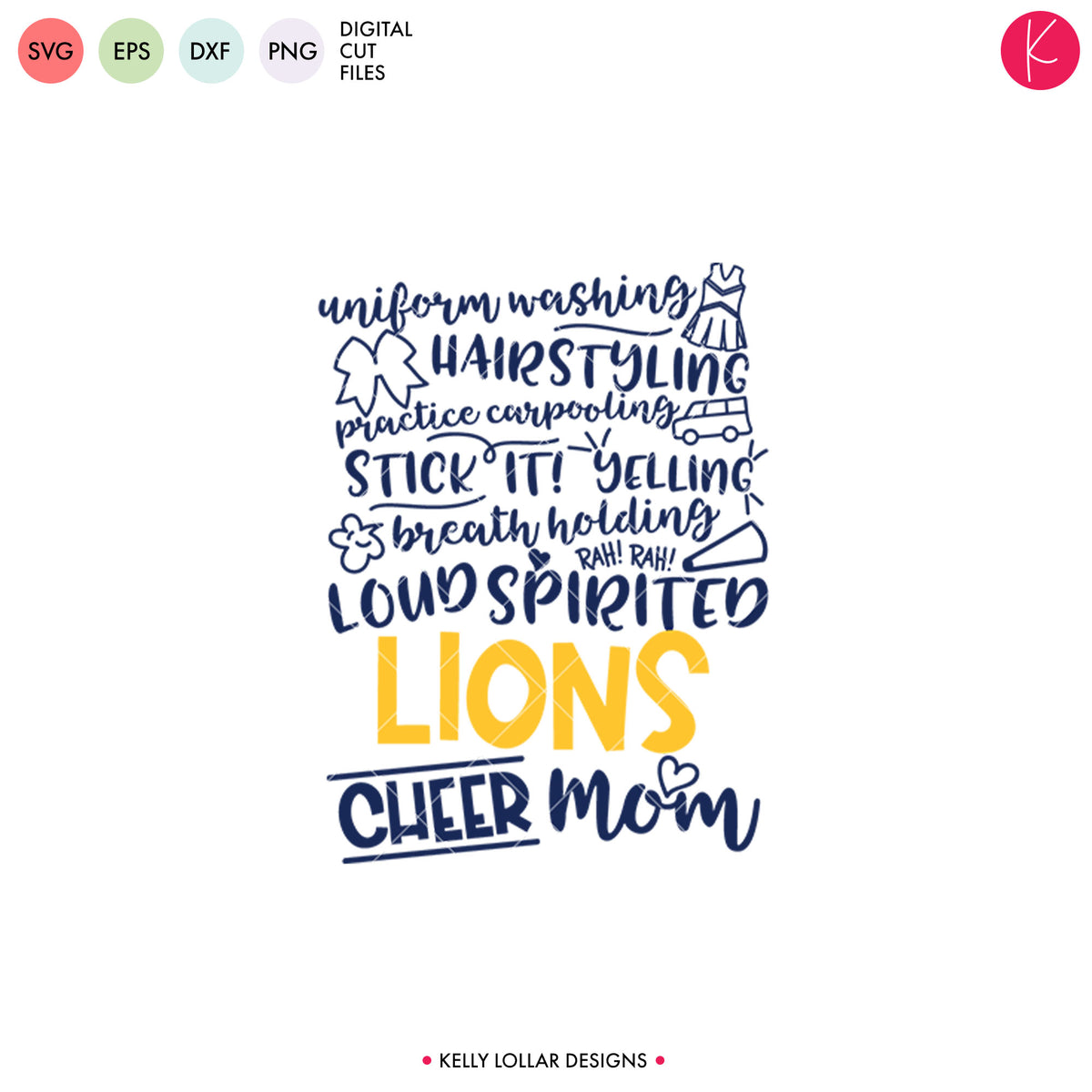 Lions Cheer Bundle | SVG DXF EPS PNG Cut Files