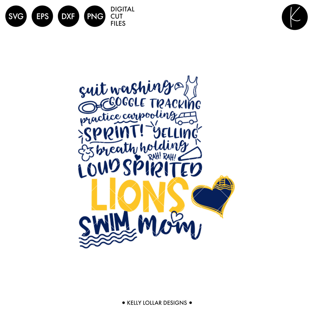Lions Swim Bundle | SVG DXF EPS PNG Cut Files