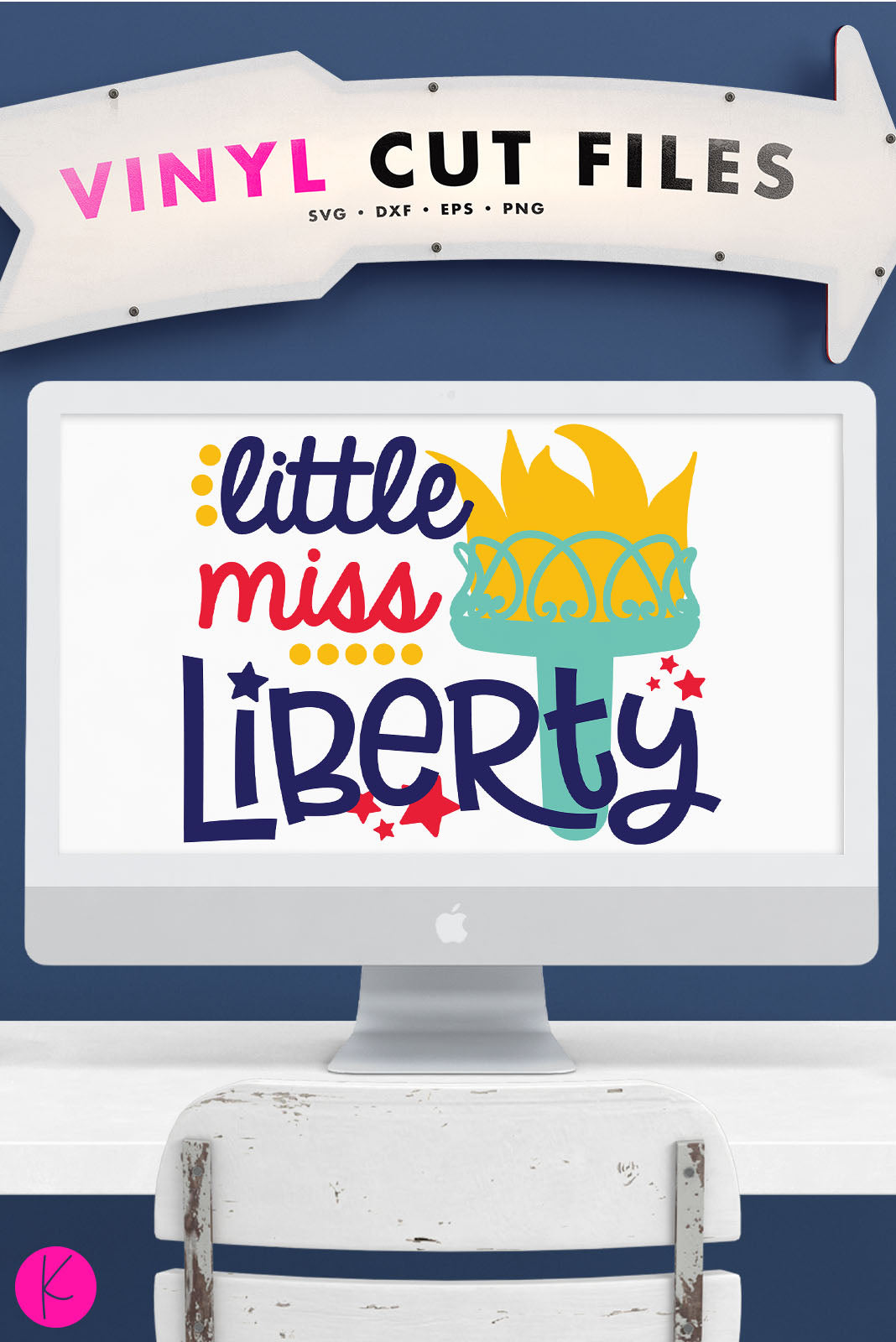 Little Miss Liberty | SVG DXF EPS PNG Cut Files