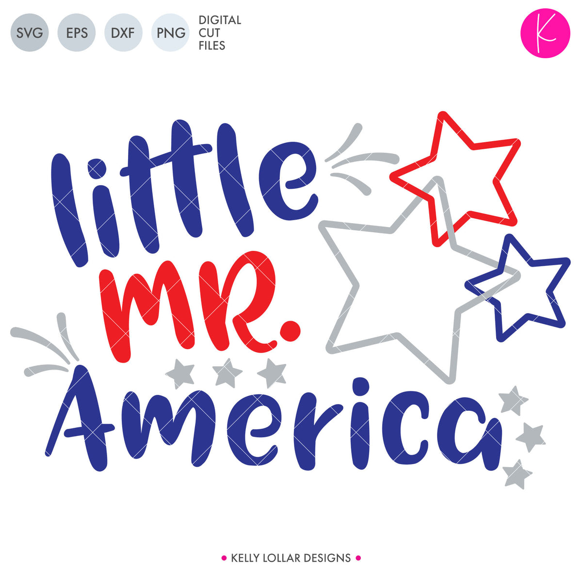 Little Miss and Mr. America | SVG DXF EPS PNG Cut Files