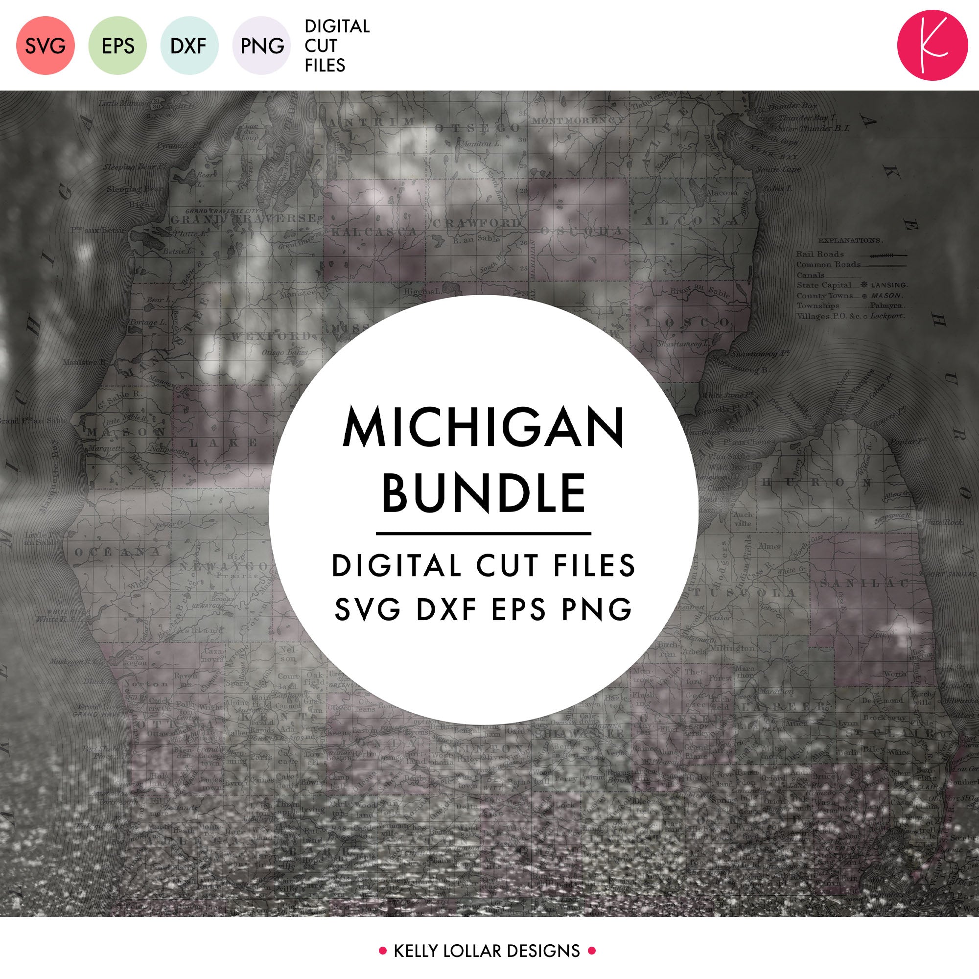 Michigan State Bundle | SVG DXF EPS PNG Cut Files