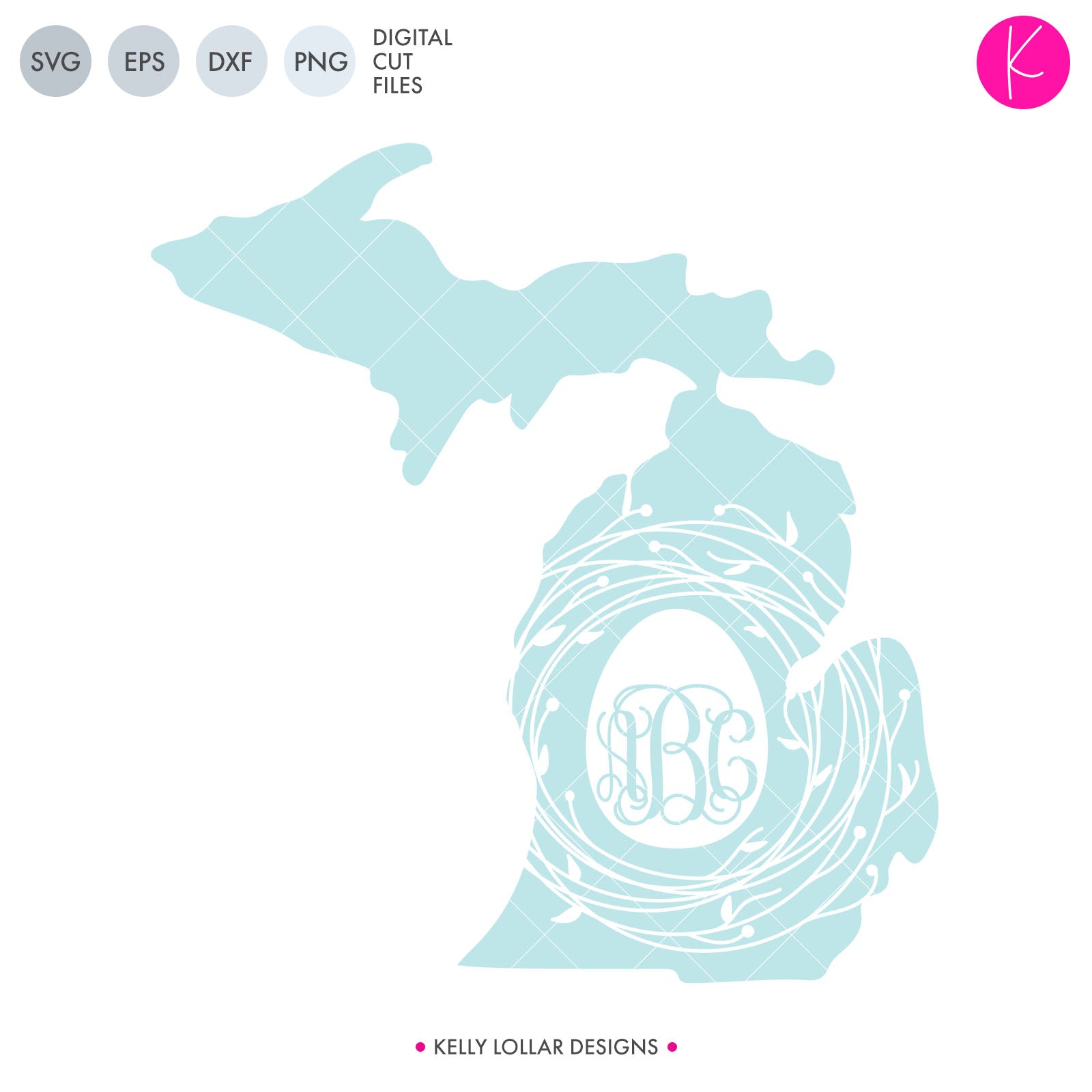 Michigan M Dxf File Michigan State Bundle | SVG DXF EPS PNG Cut Files - Kelly Lollar Designs