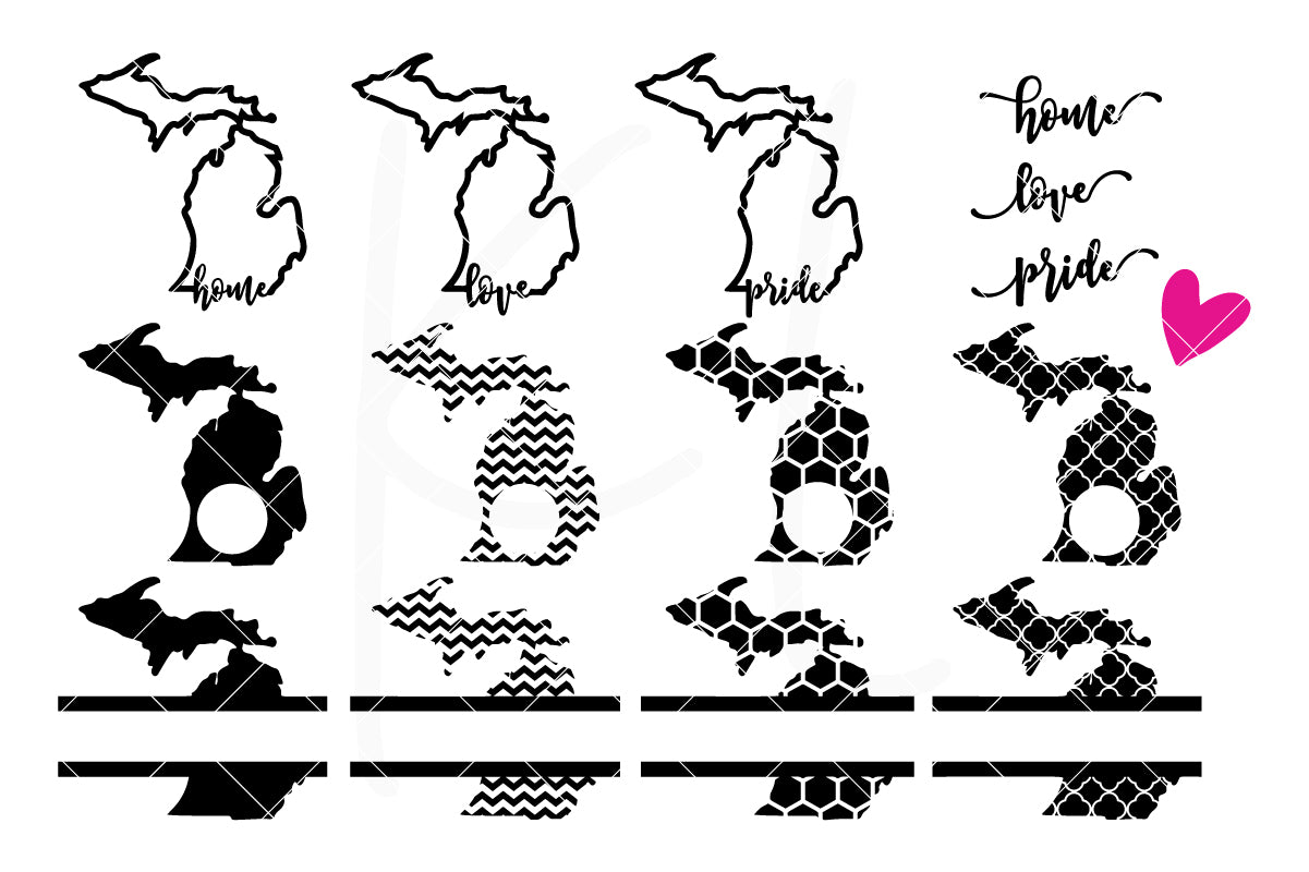 Michigan State Bundle | SVG DXF EPS PNG Cut Files - Kelly Lollar Designs