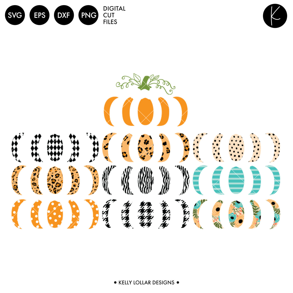 Mix n Match Pumpkin Pack | SVG DXF EPS PNG Cut Files