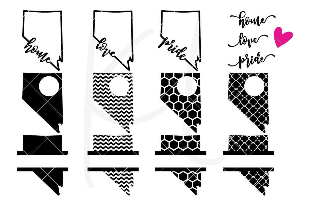 Nevada State Bundle | SVG DXF EPS PNG Cut Files