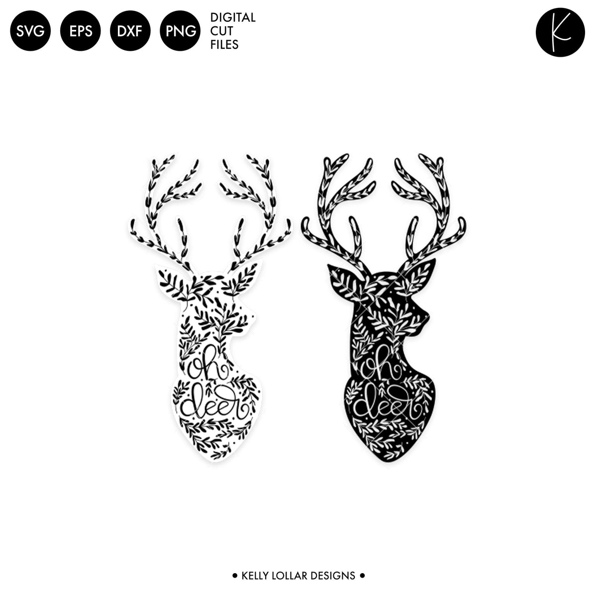 Oh Deer Bust | SVG DXF EPS PNG Cut Files