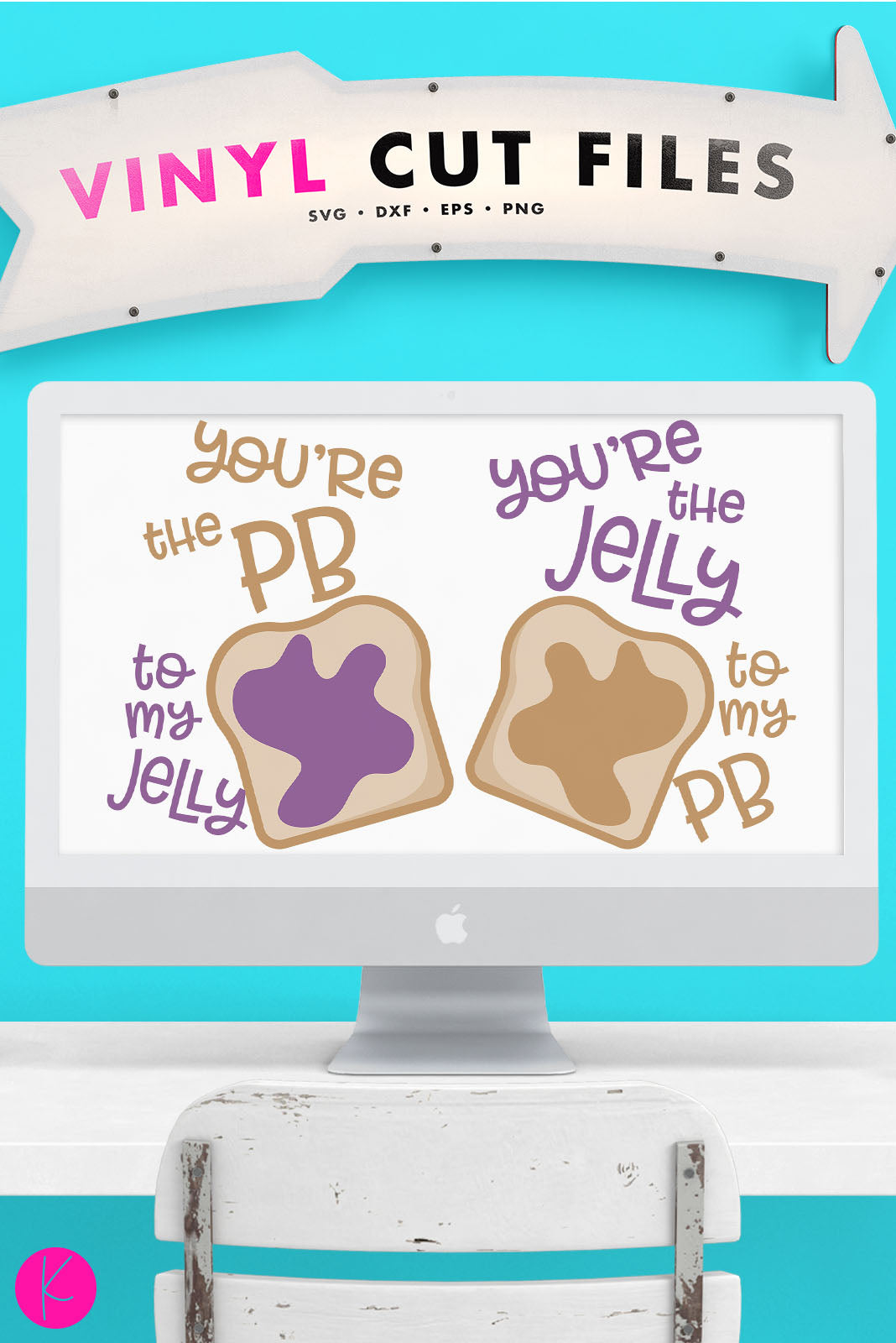 Peanut Butter &amp; Jelly BFF | SVG DXF EPS PNG Cut Files