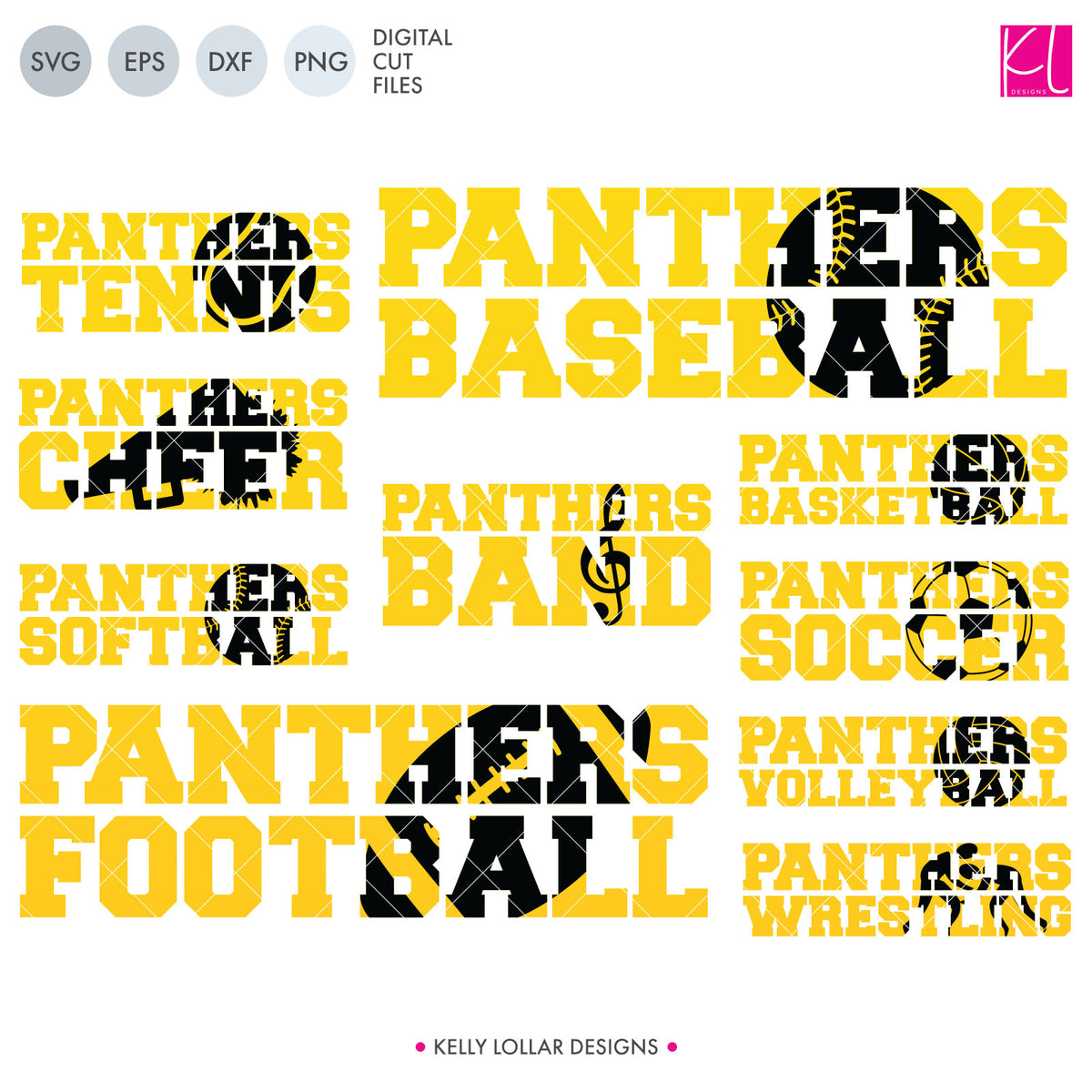 Panthers Sports Pack | SVG DXF EPS PNG Cut Files