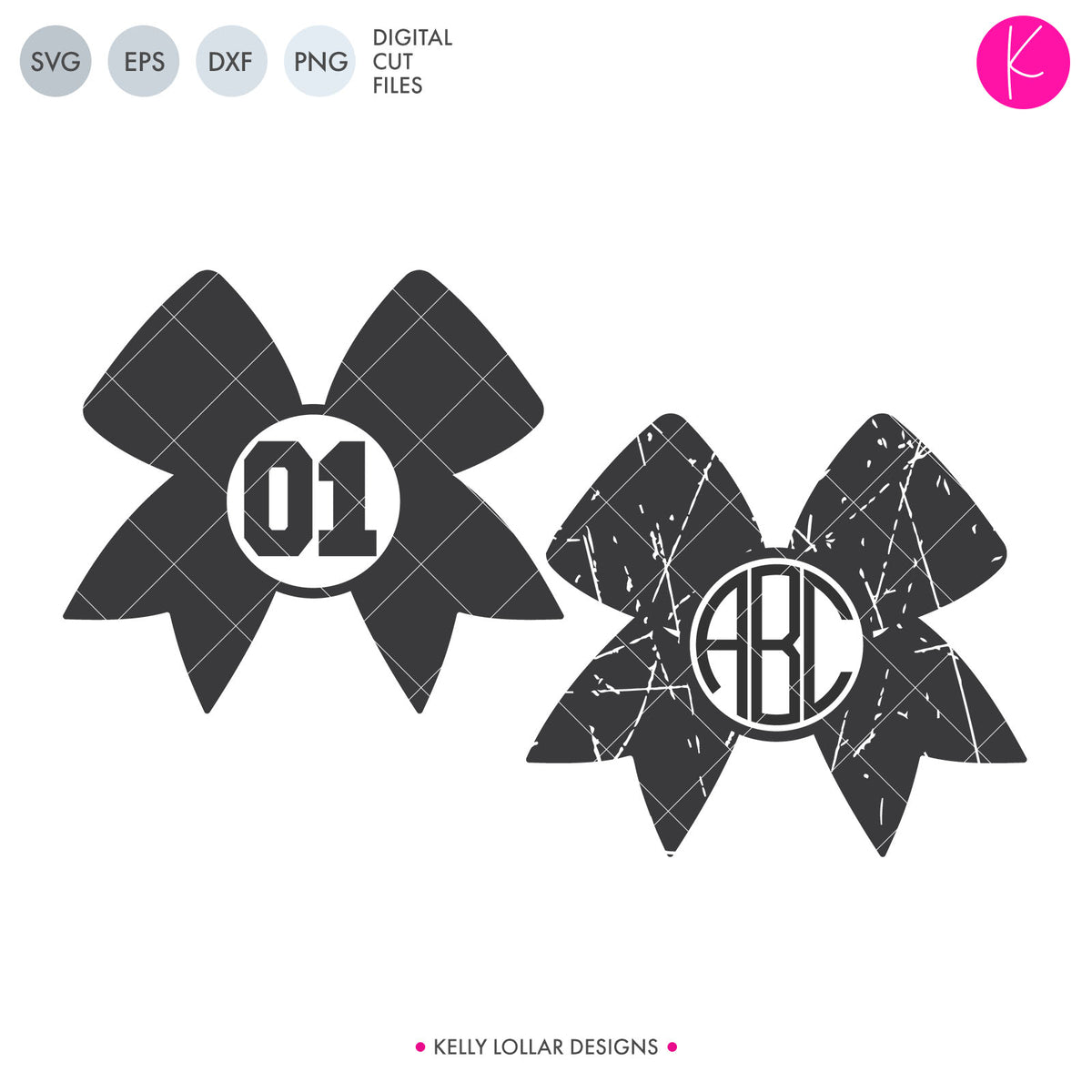 Cheer Bow Monogram | SVG DXF EPS PNG Cut Files