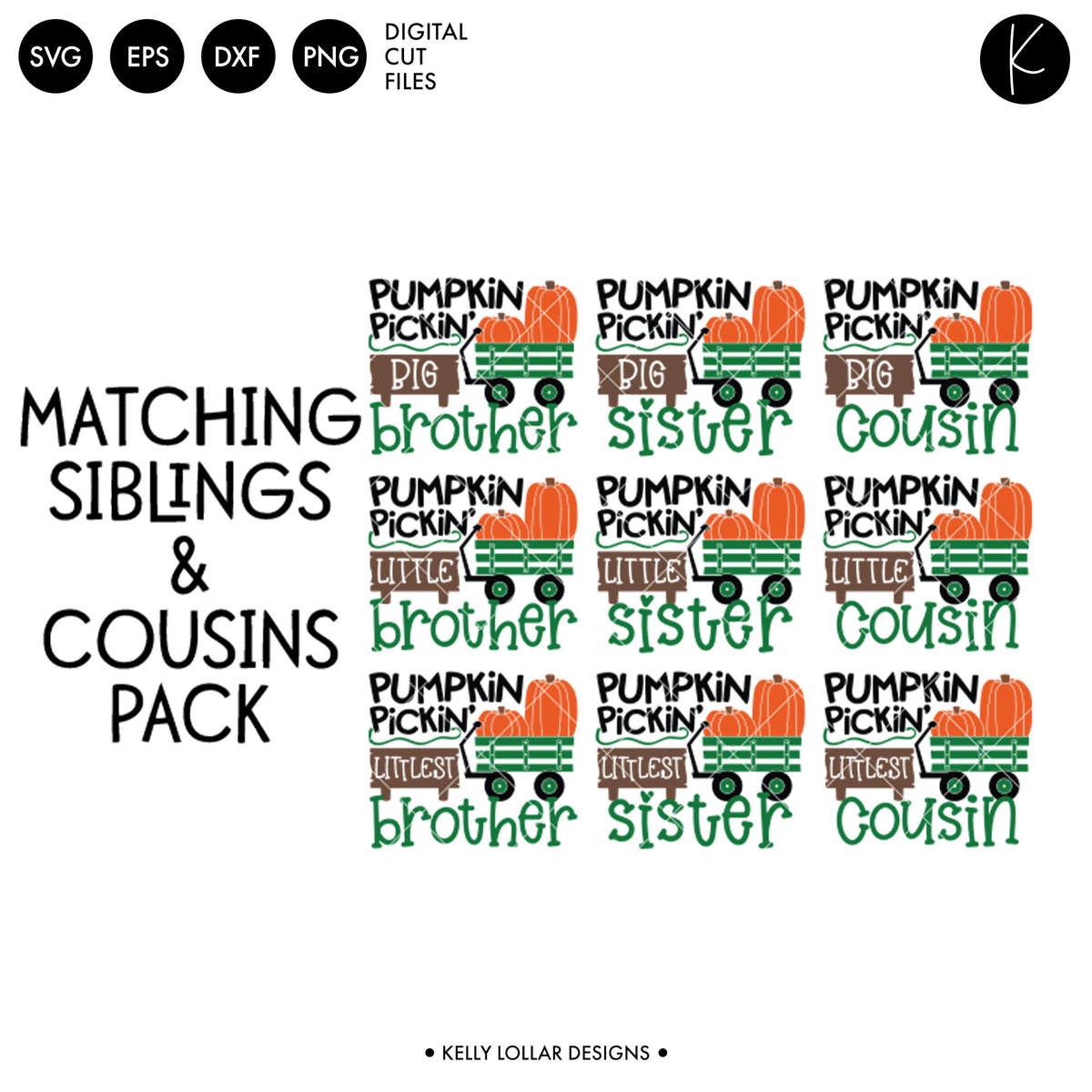 Pumpkin Picking Family Pack | SVG DXF EPS PNG Cut Files