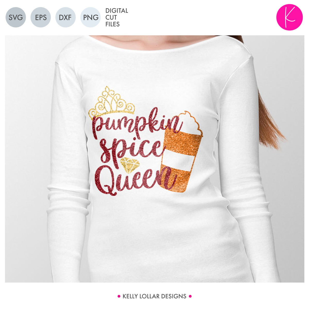 Pumpkin Spice Queen and Princess | SVG DXF EPS PNG Cut Files