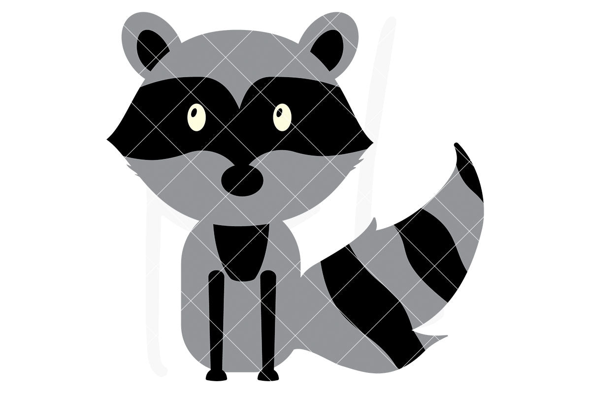 Raccoon svg file with 3 layers - also part of the Woodland Animal svg bundle