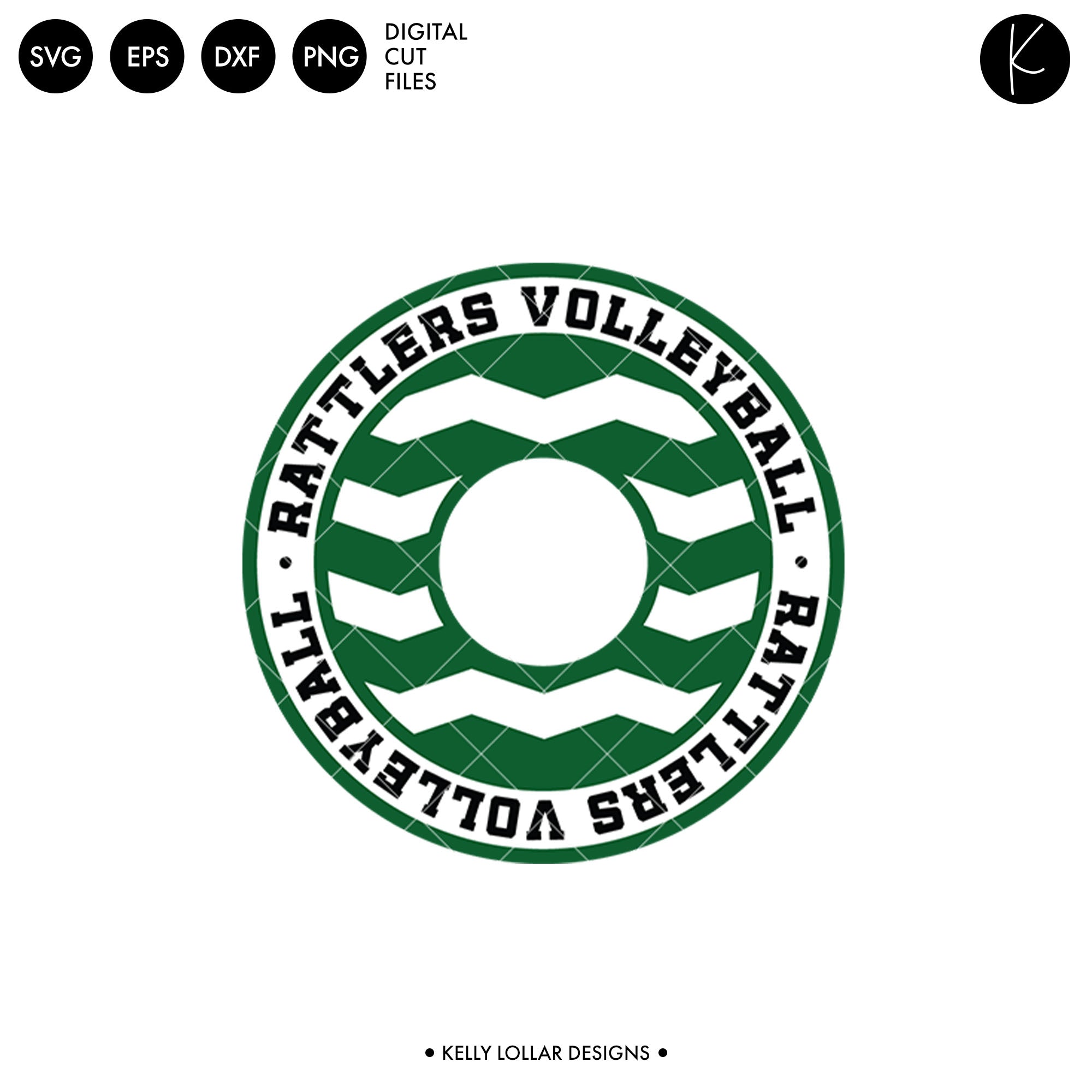 Monogram Rattler Rattlers Volleyball Bundle | SVG DXF EPS PNG Cut Files - Kelly Lollar ...