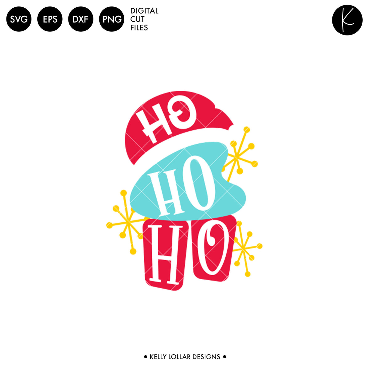 Ho Ho Ho Retro Quote | SVG DXF EPS PNG Cut Files