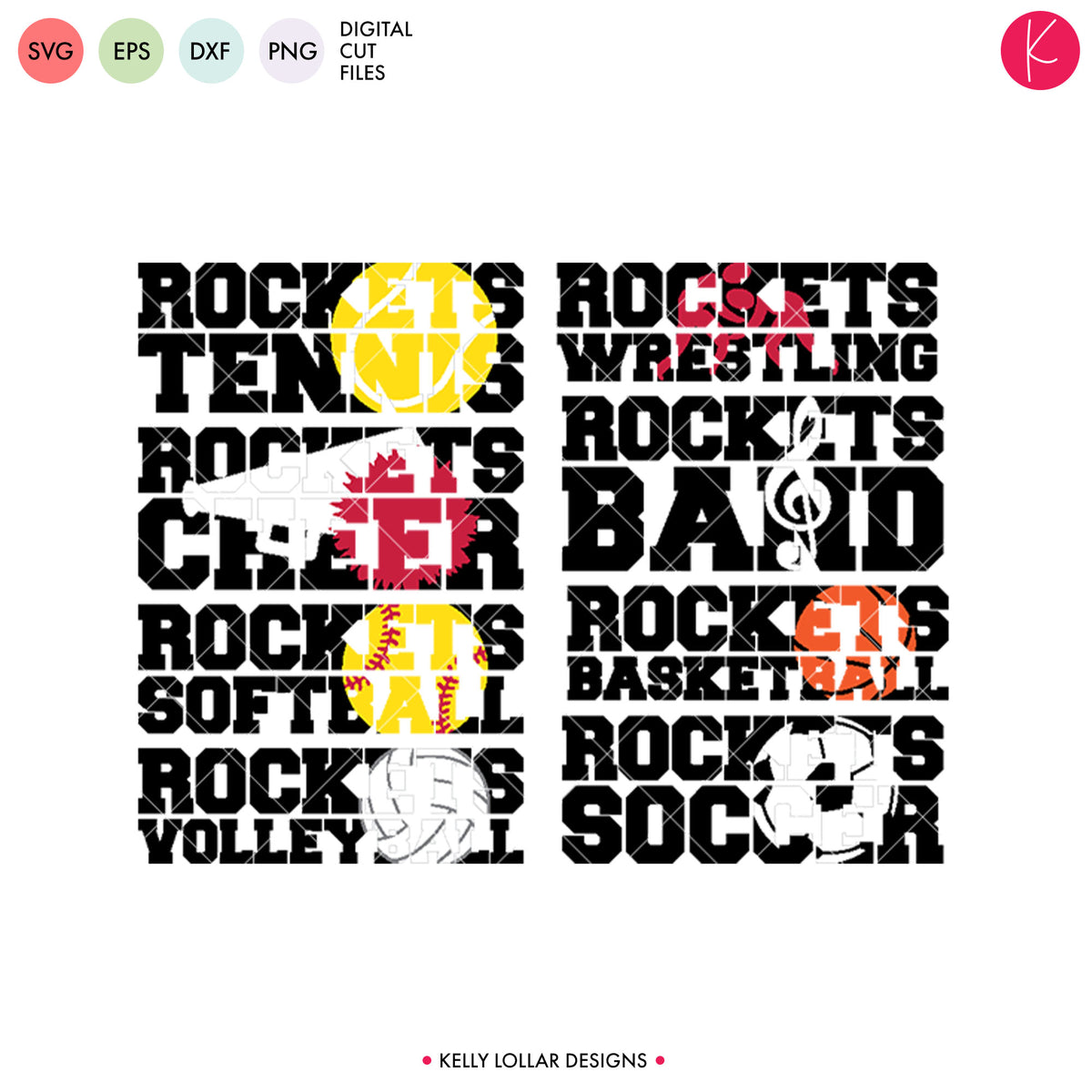 Rockets Sports Pack | SVG DXF EPS PNG Cut Files