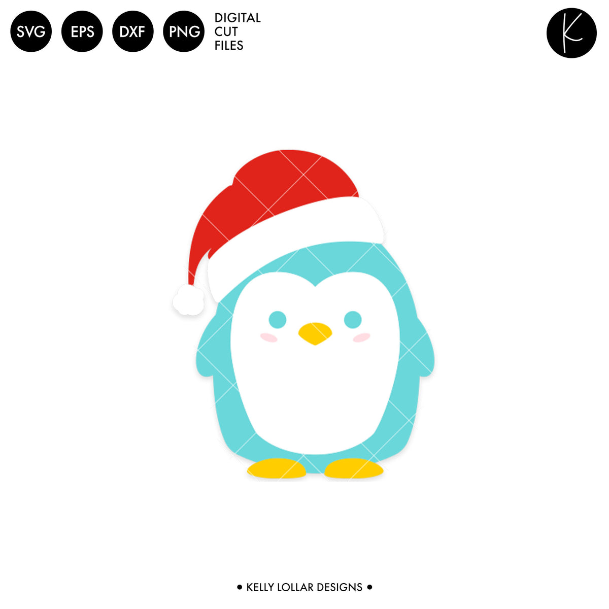 Penguin with Santa Hat | SVG DXF EPS PNG Cut Files