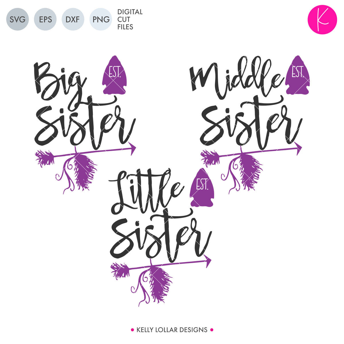 Sisters with Arrows | SVG DXF EPS PNG Cut Files