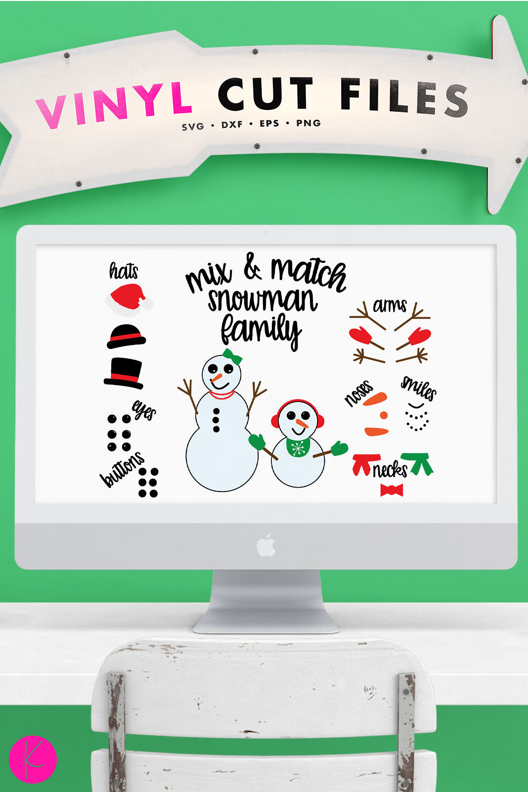 Snowman Family Pack | SVG DXF EPS PNG Cut Files