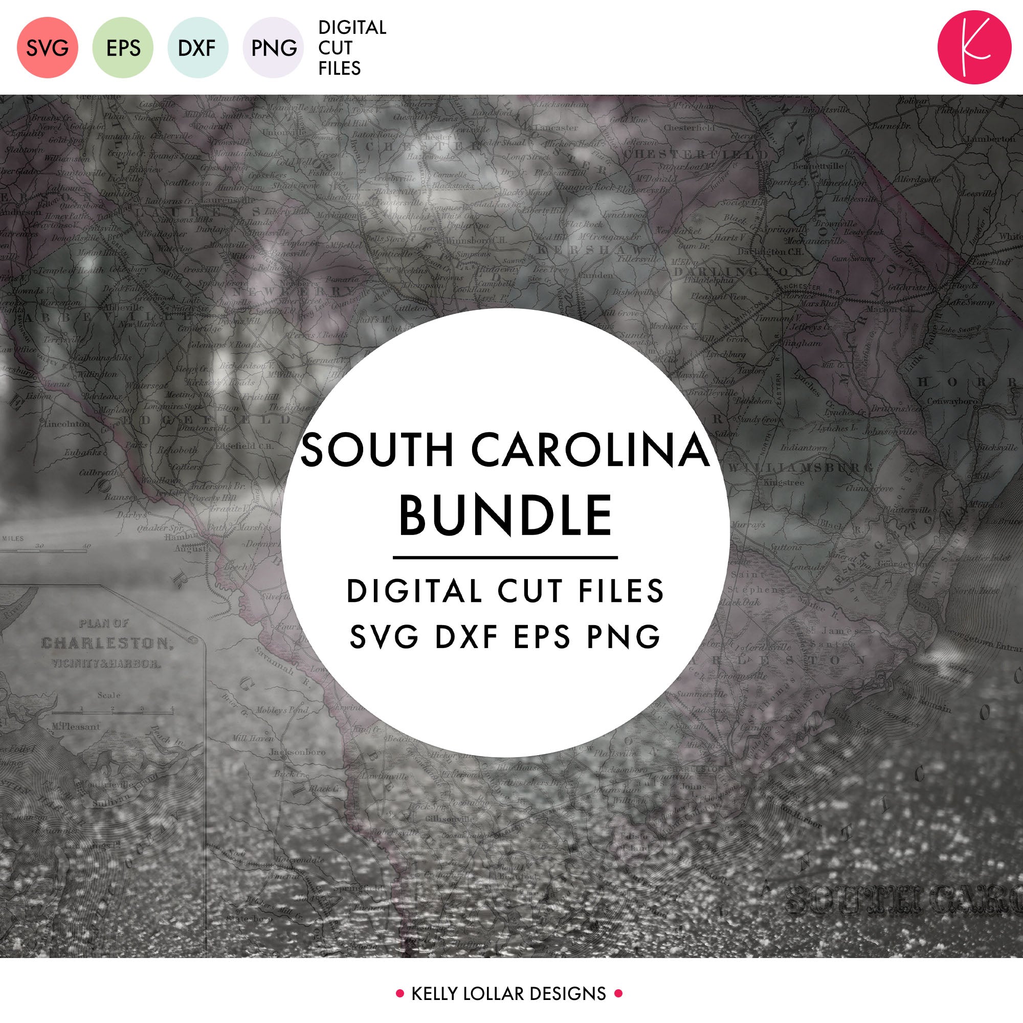 South Carolina State Bundle | SVG DXF EPS PNG Cut Files