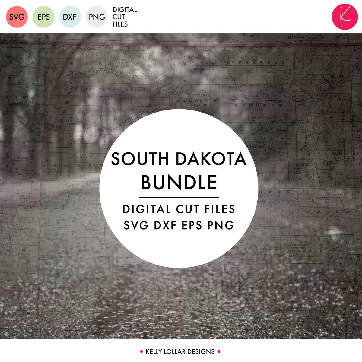 South Dakota State Bundle | SVG DXF EPS PNG Cut Files