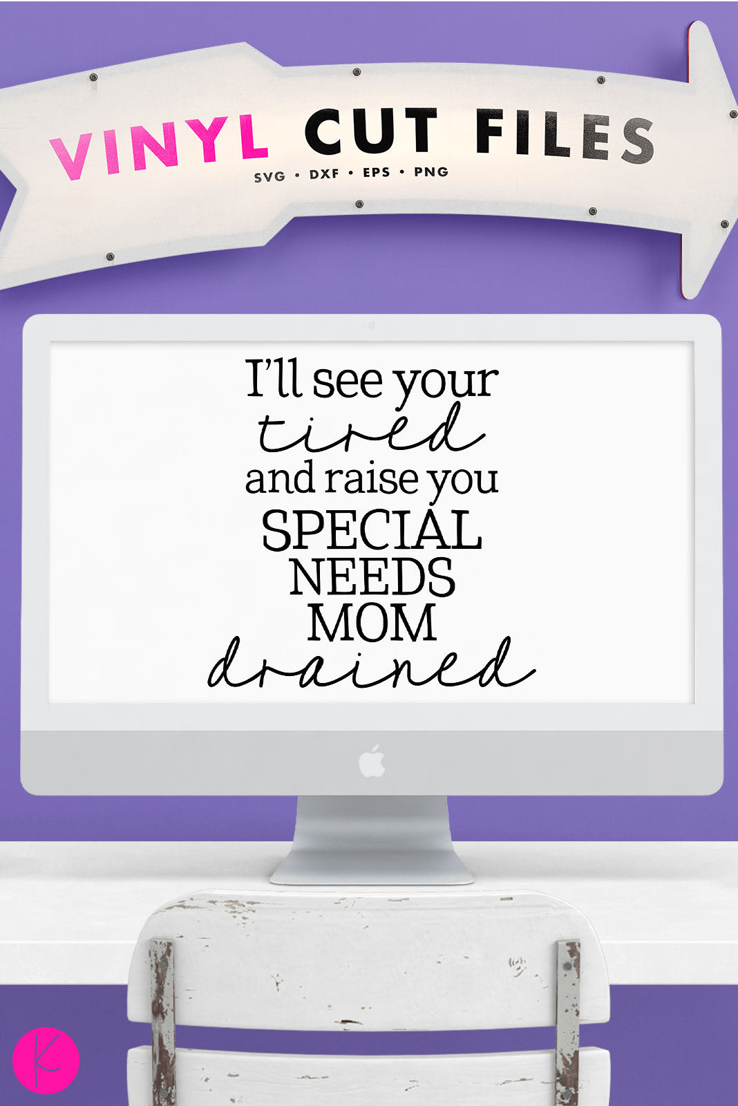 Special Needs Mom Tired | SVG DXF EPS PNG Cut Files