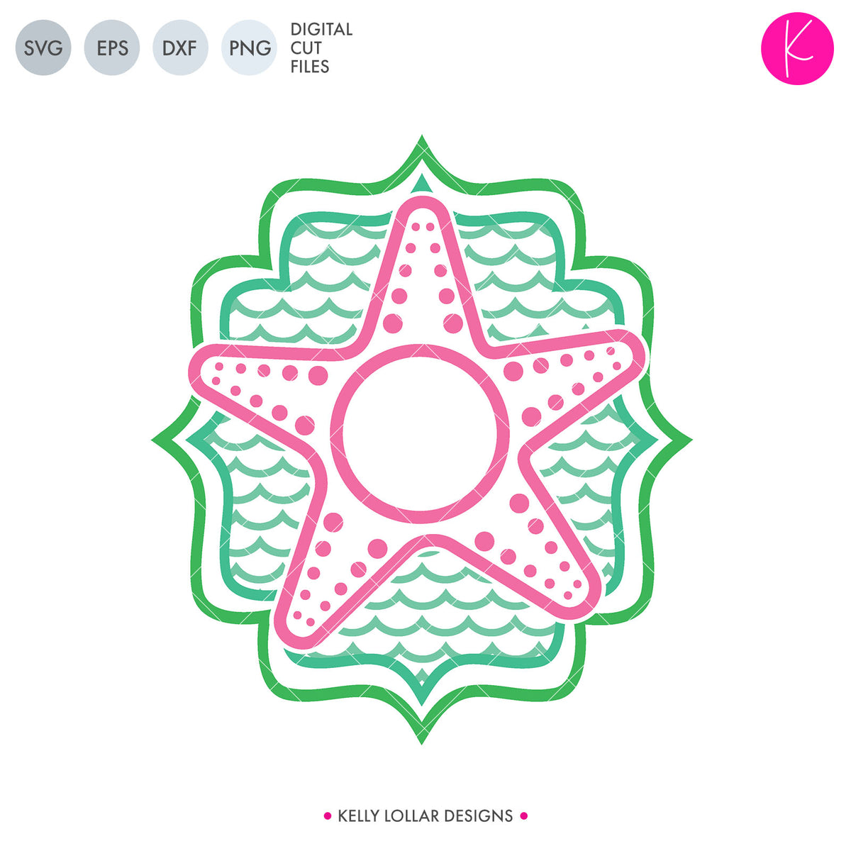Starfish Monogram | SVG DXF EPS PNG Cut Files