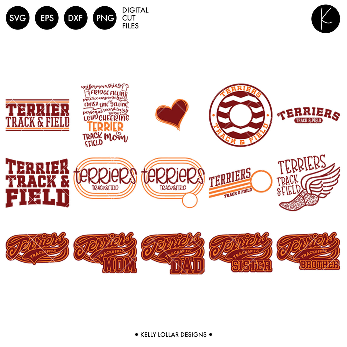 Terriers Track &amp; Field Bundle | SVG DXF EPS PNG Cut Files