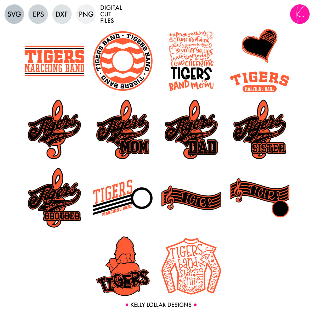 Tigers Band Bundle | SVG DXF EPS PNG Cut Files