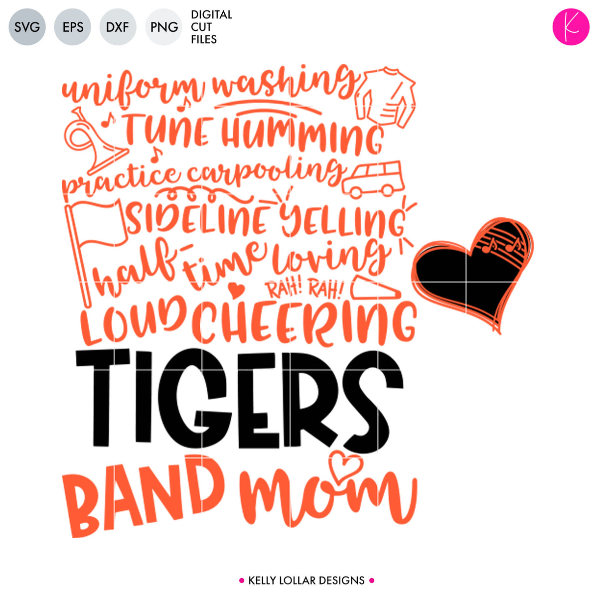 Tigers Band Bundle | SVG DXF EPS PNG Cut Files