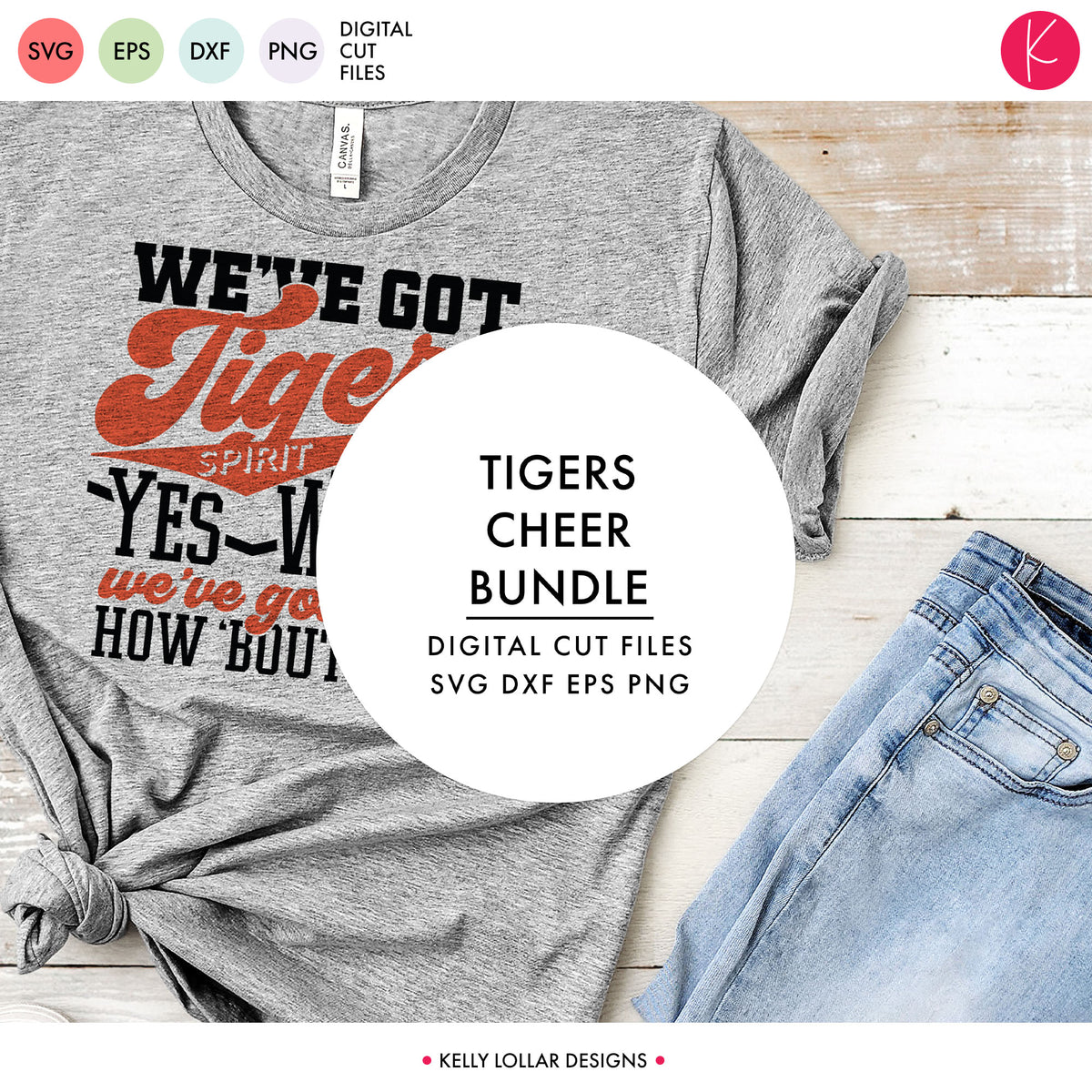 Tigers Cheer Bundle | SVG DXF EPS PNG Cut Files