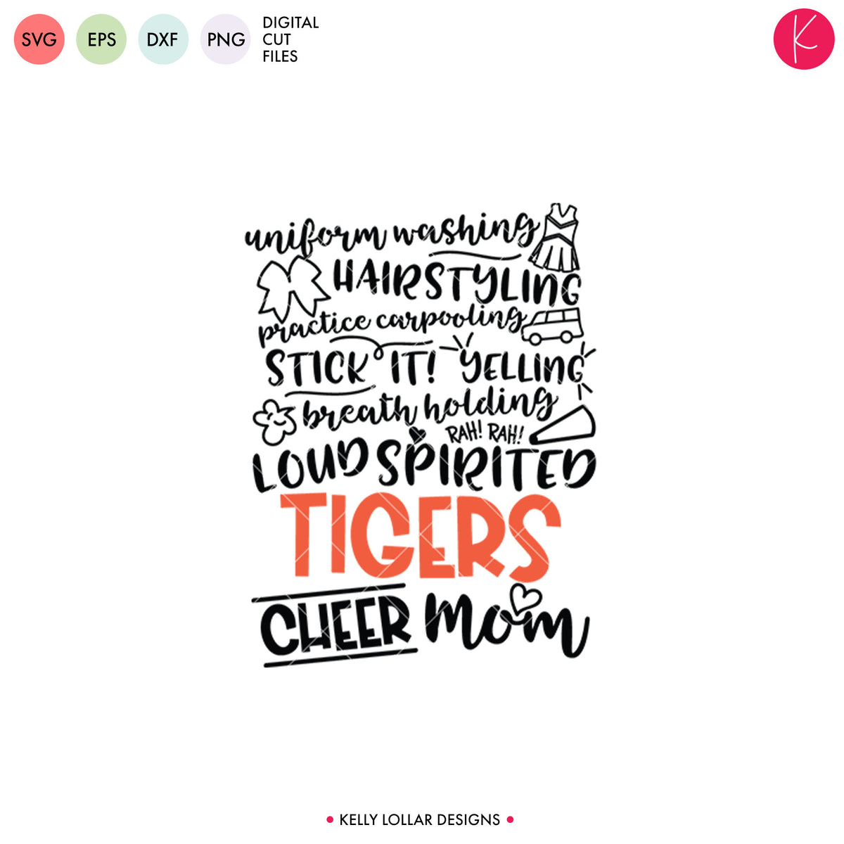 Tigers Cheer Bundle | SVG DXF EPS PNG Cut Files