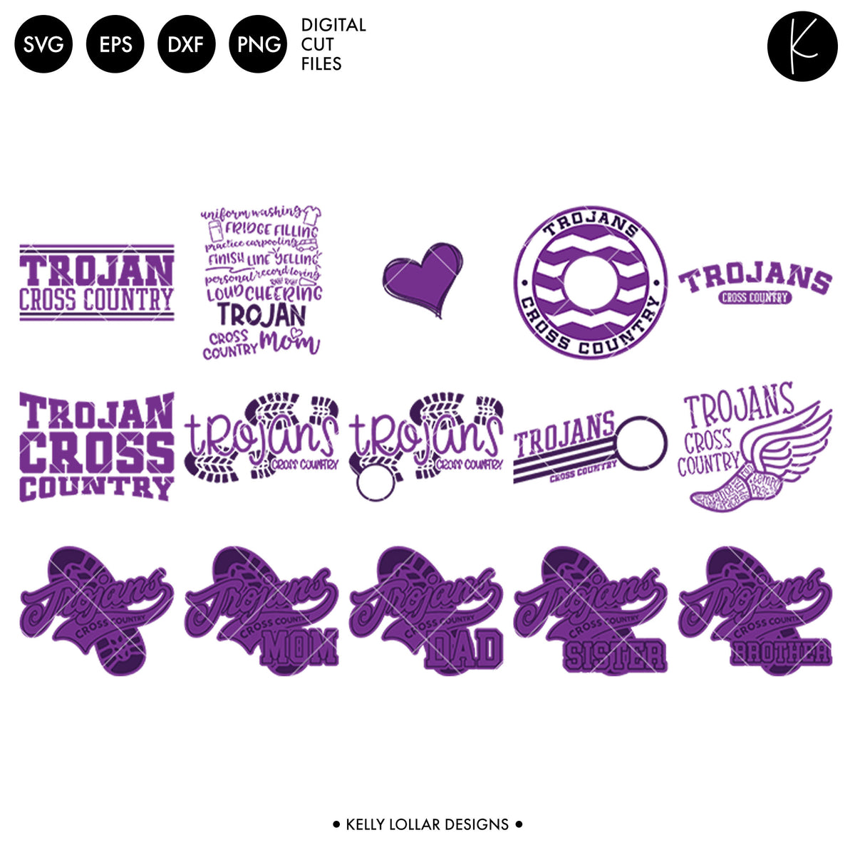 Trojans Cross Country Bundle | SVG DXF EPS PNG Cut Files