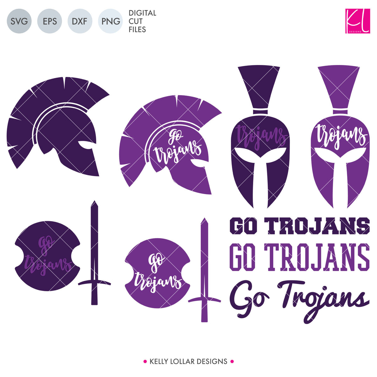 Trojans Mascot Bundle | SVG DXF EPS PNG Cut Files